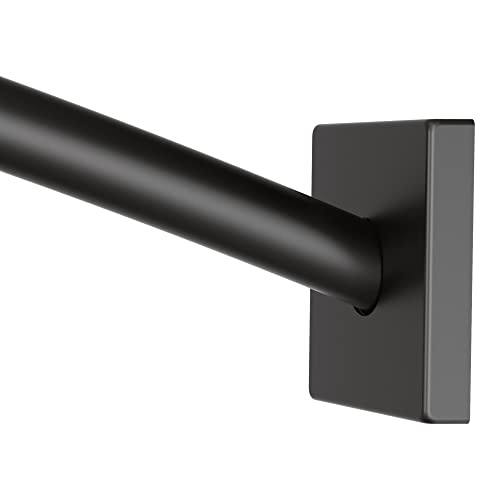 Moen Triva Matte Black Adjustable 48 to 72-Inch Curved Shower Curtain Rod, CSR2169BL