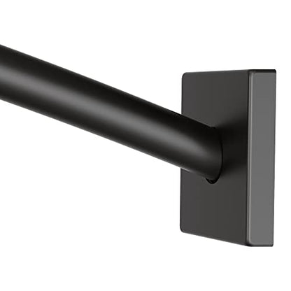 Moen Triva Matte Black Adjustable 48 to 72-Inch Curved Shower Curtain Rod, CSR2169BL