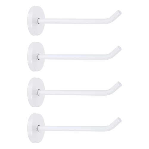 uxcell 4Pcs 4.7 Inch Coat Hooks, Stainless Steel Long Nose Wall Mount Hook, Robe Towel Hangers with Screws for Livingroom Bathroom Closets and Wardrobe, White - color: White, size: 4.7 Inch