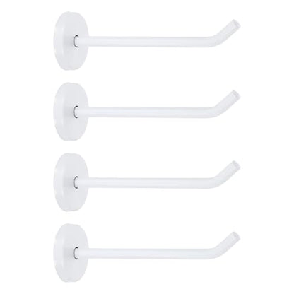 uxcell 4Pcs 4.7 Inch Coat Hooks, Stainless Steel Long Nose Wall Mount Hook, Robe Towel Hangers with Screws for Livingroom Bathroom Closets and Wardrobe, White - color: White, size: 4.7 Inch