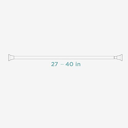 Zenna Home Tension Shower Curtain Rod, Chrome, 27 to 40 Inches – Premium Steel Adjustable Shower Curtain Rod for Bathroom, Easy No Drill Install – Rust Resistant Spring Tension Shower Curtain Bar - color: Chrome, size: 27" to 40" (Stall Size)