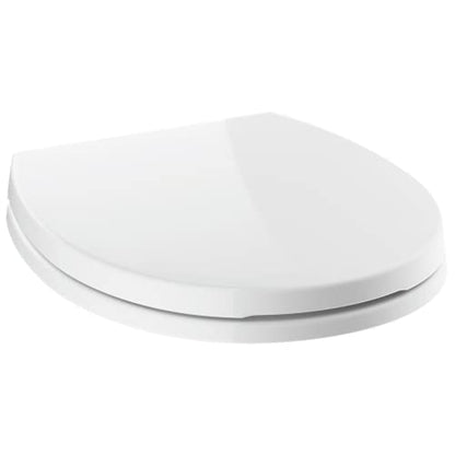 Delta Faucet Morgan Round Front Slow-Close White Toilet Seat with Non-Slip Seat Bumpers, White 801903-WH