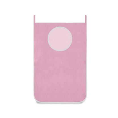 1PC Pink Hanging Laundry Hamper Bag Over the Door Laundry Hamper Wall Hamper Large Dirty Clothes Hamper with Stainless Steel Hooks 29.5x20Inch - color: Pink, size: 1 PC