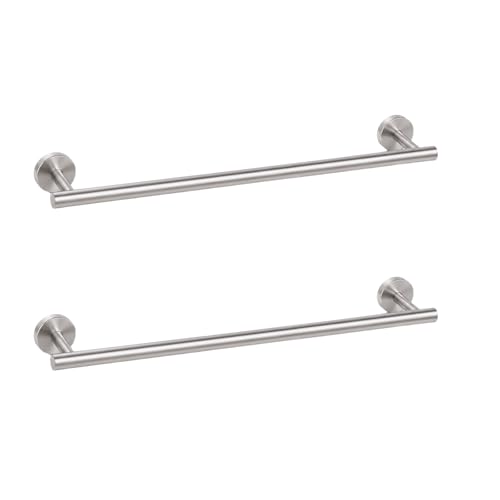 16 Inch Brushed Nickel Bathroom Towel Bar, 2 Pieces Towel Racks for Bathroom SUS304 Thicken Stainless Steel Towel Holder - color: Silver
