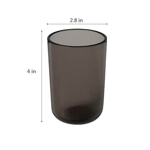 Translucent cup(Set of 2) - Reusable Drinking Glasses - Dishwasher Safe Tumbler - Toothbrush Organizer - Bathroom Tumbler Cup (Black & Teal)