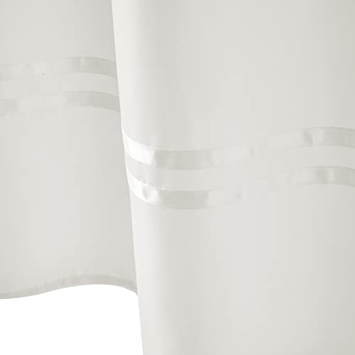 River Dream Stall Shower Curtain with Snap in Liner,No Hooks Needed Shower Curtain for Bathroom,Hotel Grade,Machine Washable,36" W×74" H,White,with White Stripe and Magnets - color: White Stripe, size: 36"W x 74"L (Pack of 1)