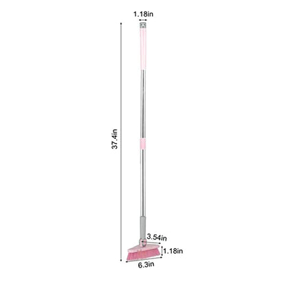 Cleaning Brush with Long Handle Floor Scrubbers for Tub Tile Cleaning Supplies Scrub Brush for Bathroom Bathtub Toilet Floor Kitchen Apartment Essentials forfor Women Men (Pink)