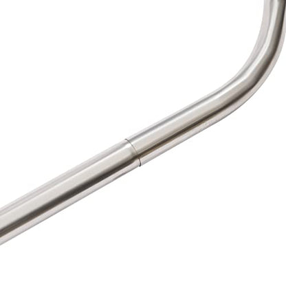 Corner Shower Curtain Rod, Adjustable 304 Stainless Steel | for Bathroom Clothing Stores, Wall Mount Curved Shower Rod Fits 17.72-29.53 In Sides, Used for Toughened Glass Walls