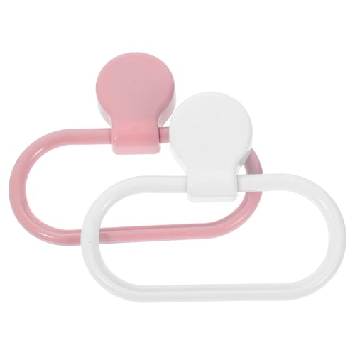 2pcs Self-Adhesive Plastic Towel Rings Bathroom Kitchen Hand Towel Holder Wall-Mounted No-Drill Bathroom Hand Hanger
