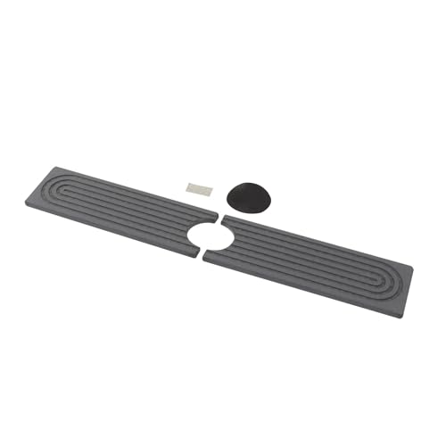 Aramox Diatomite Faucet Mat, Fast Drying Absorbent Pad with Sanding Tool, Dark Gray, 23.6x3.9 Inch, for Kitchen Bathroom RV Countertop - color: Dark Gray