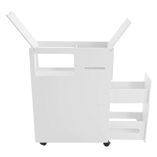 Bathroom Storage Cabinet with Wheels, 30in PVC Narrow Floor Storage Cabinet, Small Bathroom Storage Cabinet with Drawers for Bathroom, Toilet, Bedroom, Laundry Room, Kitchen(White) - size: 30in with Wheels