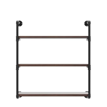 Industrial Pipe Shelves With Wood Planks,Rustic Pipe Shelving Wall Shelf | Metal Pipe Solid Pine Wood,Easy to Assemble,Wooden Board Thickness 0.78 In,For Bar Farmhouse Kitchen Office Bathroom,Bedroom - color: 3-layer, size: 30in
