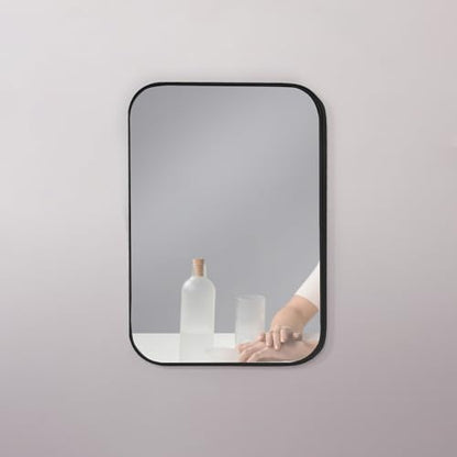 8-Inch Table Desk Vanity Makeup Mirror, Simple Portable Travel Mirror with Stand, Standing and Wall Hanging Dual-use, Black - color: Black
