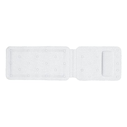 Bathtub Mat Full Body Spa Cushion Pillow Soft Quilted Breathable Bathtub Mat with Powerful Suction Cups for Relaxing Bath Time PVC Sponge Material White 49.2 X 14.2 Inch