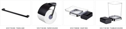ECKOREA® Matte Black Tumbler Holder ECK-710C-BK, Tumbler Included, Durable Zinc Alloy, Wall-Mounted, Screw-in - size: ECK-710C-BK