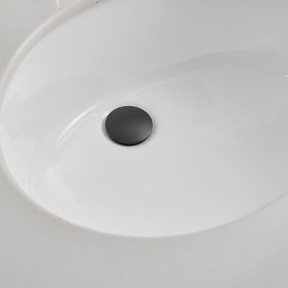Bathroom Sink Drain, 1-1/2" to 1-3/4", Matte Black | Bathroom Sink Stopper with Overflow Pop Up Drain Assembly Stopper, Vessel Vanity Lavatory Commercial Bath Brass - color: Black
