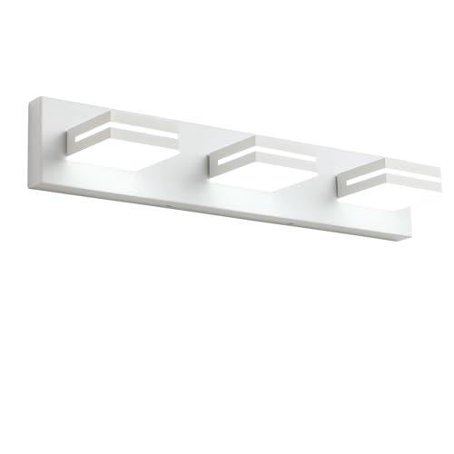 SineRise LED Modern Bathroom Vanity Light Fixtures, Modern Acrylic Bathroom Wall Lighting Fixtures Over Mirror, 3-Light, 24-Inch, White, 100%-0% White - color: White, 100%-0% White, size: 3-Light, 24-Inch