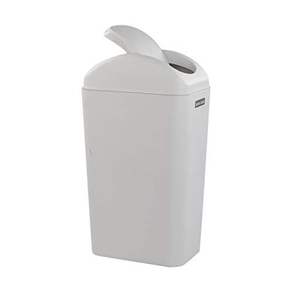 14 L / 3.3 Gallon Swing Trash Can, Slim Trash Bin, Light Grey | For Narrow Space at Home