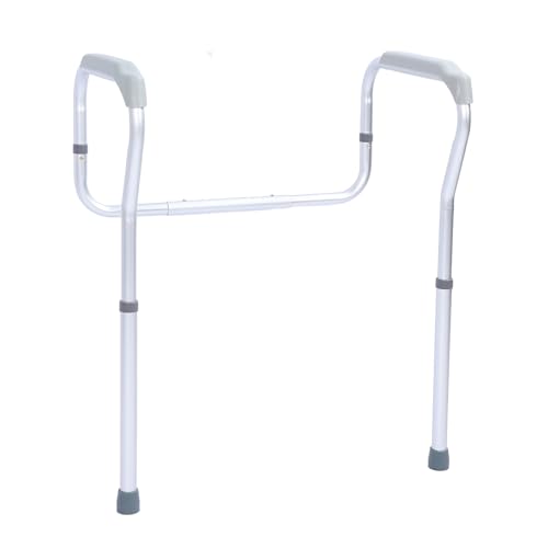 Aramox Bathroom Toilet Guardrail Aluminum Alloy Toilet Safety Frame 5 Level Height and Width Adjustable 220 Lb Support for Elderly Disabled Pregnant Women Recovery Use