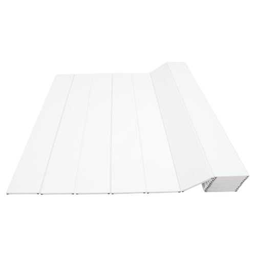 71x32in Bath Lid Cover Bathtub Tray, Foldable Bathtub Cover Bath Insulation Cover, PVC Dustproof Shutter Bath Lid fit Most Tubs, Can Hold Wine Glass, Books, Tablets, Cellphones - color: White, size: 71x31.5in