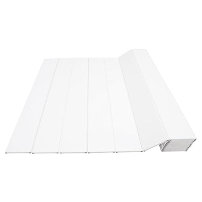 71x32in Bath Lid Cover Bathtub Tray, Foldable Bathtub Cover Bath Insulation Cover, PVC Dustproof Shutter Bath Lid fit Most Tubs, Can Hold Wine Glass, Books, Tablets, Cellphones - color: White, size: 71x31.5in