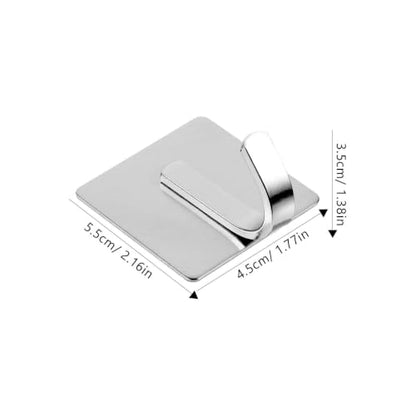 KALLORY Stainless Steel Adhesive Wall Hooks for Hanging Heavy Duty Towels and Clothes Punch-Free Strong Self-Adhesive Hooks for Bathroom and Kitchen