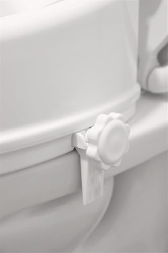 PEPE Mobility Raised Toilet Seat with Lid for Elderly 4" High | Fits Round and Elongated up to 15" Wide, Commode Seat with Sturdy Brackets, Medical Aid - color: 4 Inch