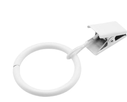 Curtain Rings with Hooks 14 Pack - Rustproof Metal Drapery Clips for Window, Shower, Door, 1.5" Inner Diameter, Smooth Gliding, Fits 5/8" to 3/4" Rods, White - color: White