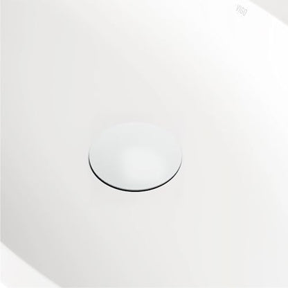 VIGO 2.75" Diameter Vessel Bathroom Sink Pop-Up Drain and Mounting Ring Without Overflow in Matte White Finish - color: Matte White