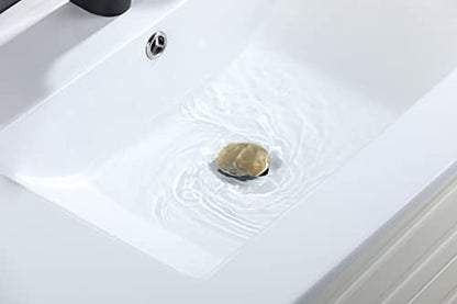 Bathroom Sink Drain, Pop Up Drain Stopper with Overflow, Lavatory Vanity Vessel Sink Drain Assembly, Brushed Gold - color: Brushed Gold