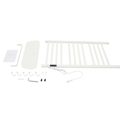 Freestanding Towel Warmer Rack, Heated Electric Carbon Fiber, Timer (White) | Place in Bathrooms to Warm Towels and Dry Clothes—Carbon Fiber Heating Eliminates Dampness, Spa‑Like Comfort Daily. - color: White