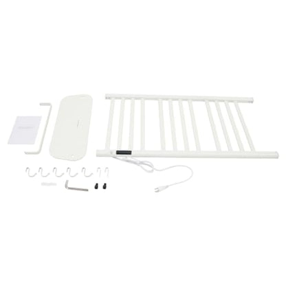 Freestanding Towel Warmer Rack, Heated Electric Carbon Fiber, Timer (White) | Place in Bathrooms to Warm Towels and Dry Clothes—Carbon Fiber Heating Eliminates Dampness, Spa‑Like Comfort Daily. - color: White