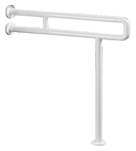 Grab Bar Toilet with Legs Free Standing Toilet Handrail for Toilet Wall Mount Armrest Nylon Stainless Steel Railing Guard Frame Safety Handle
