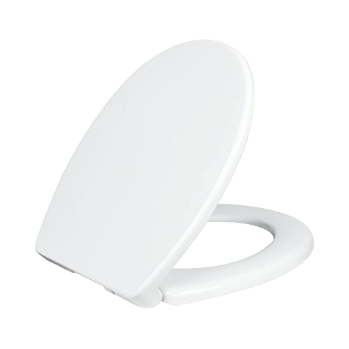 LUXE TS1008R Slow Close Round Comfort Fit Toilet Seat, White | with Slow Close, Quick Release Hinges, and Non-Slip Bumpers - size: Round