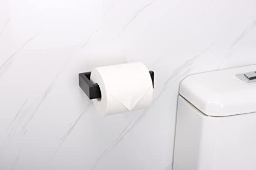 TocTen Toilet Paper Holder-Bathroom Tissue Holder Fit Big Roll Paper, Toilet Paper Roll Holder Wall Mounted Made of Thicken 304 Stainless Steel, Suitable for Bathroom, Kitchen, Office (5.9 in, Black) - color: Matte Black-square