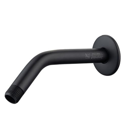 Joyrain Shower Arm with Flange, 304 Stainless Steel Extension Pipe for Fixed Shower Head, Wall-Mounted (6 inch and 8 inch Options) (Matte Black, 8 inch) - color: Shower Armm (8-In), size: Matte Black