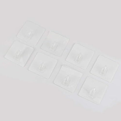 Hawsam 8PCS Clear Adhesive Sticky Wall Hooks,No Drilling Strong Waterproof Sticker Hanger for Kitchen, Shower and Bathroom 20kg/44lb. (Max Loading) | No Drilling Strong Adhesive Waterproof Design Clear Hooks Set for Kitchen,Shower and Bathroom 20kg/44lb