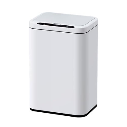 ELPHECO Stainless Steel Office Trash Can 6.6 Gallon Motion Sensor White | Automatic Garbage Bin Rectangular Touch Free Waste Bin for Hotel and Living Room, 2AA - color: White