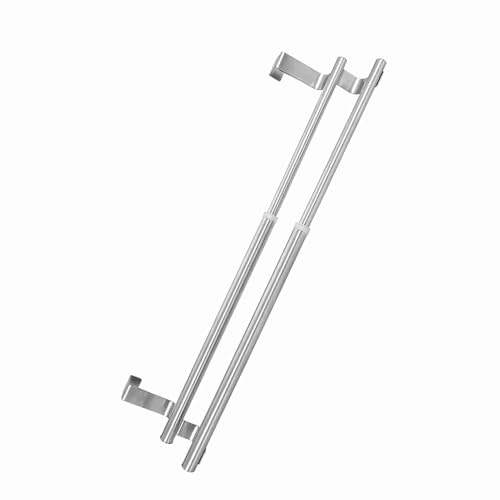 Over Door Towel Rack, 201 and 430 Stainless Steel Hanging Towel Holder, Retractable Single or Double Bar, No Drill Anti Skid Design for Bathroom Kitchen Apartment Renters (40cm Retractable - size: 40cm retractable double pole