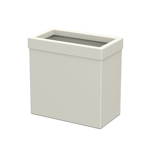 Gatco Modern Rectangle Wastebasket, Matte Pearl - Stainless Steel Trash Can with Removable Lid, Leakproof, 3 Gallon Capacity for Bathroom, Bedroom, Kitchen, or Office - color: Matte Pearl