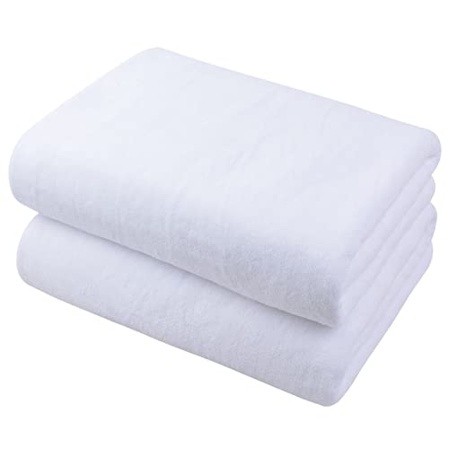 Microfiber Bath Towel 30x60inch 2 Pack Extra Large Bathroom Towels,Ultra Absorbent Shower Towel Set,Quick Dry Soft Bath Sheets for Spa, Swimming, Pool- White | Large absorbent bath towel for shower, spa, swimming, pool. Soft quick dry microfiber, 30x60 in
