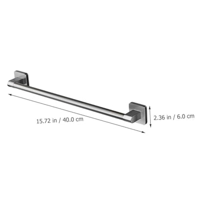 Ipetboom Self-Adhesive Bathroom Towel Bar Wall Mount Rack No Drilling Towel Hanging Rack Bathroom Storage Organizer Gray