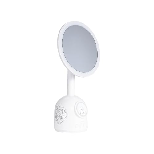 ELLE - LED Vanity Mirror with Bluetooth Speaker and Wireless Charging | Wireless Charging, Bluetooth Speaker, Adjustable Settings, Brightness, Makeup and Skincare Use, Compact Storage