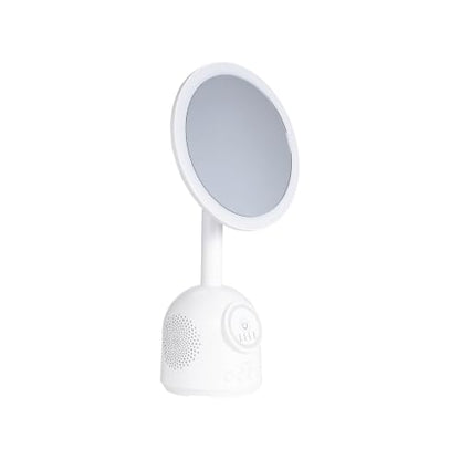 ELLE - LED Vanity Mirror with Bluetooth Speaker and Wireless Charging | Wireless Charging, Bluetooth Speaker, Adjustable Settings, Brightness, Makeup and Skincare Use, Compact Storage
