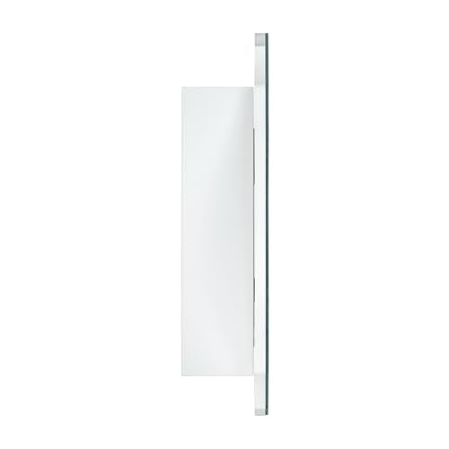 TOMACE Frameless Assymetrical Oval Medicine Cabinet with Beveled Mirror Irregular Surface Bathroom Medicine Cabinet Mirror with Storage for Bathroom 19'' H x 24'' W - size: 19'' x 24''