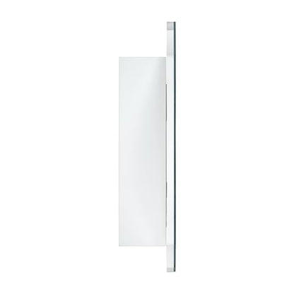 TOMACE Frameless Assymetrical Oval Medicine Cabinet with Beveled Mirror Irregular Surface Bathroom Medicine Cabinet Mirror with Storage for Bathroom 19'' H x 24'' W - size: 19'' x 24''