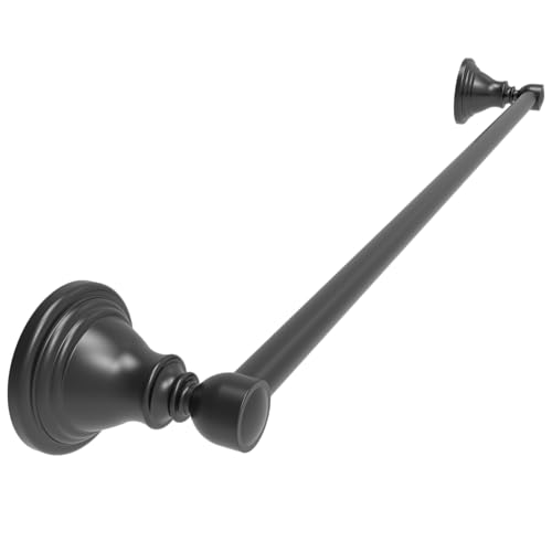 Towel Bar 24inch, Stainless Steel Bathroom Towel Rack Wall Mounted, Heavy Duty Towel Rod, Towel Holders for Bathroom, Kitchen (Matte Black) - color: Matte Black