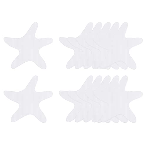 12pcs Non Slip Bathtub Stickers Bath Shower Floor 3.86" Anti-Slip Sticker Tape Starfish Style Decals for Bathroom Kitchen Bathtub Treads Stairs, White