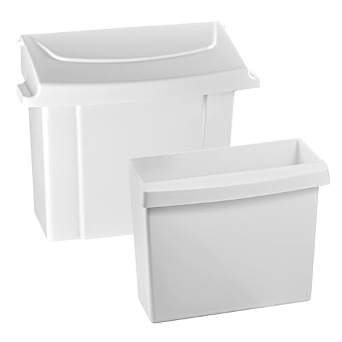 Alpine Sanitary Napkin Receptacle - Feminine Hygiene Disposal Container, Wall Mounted Trash Can with Odor Control Seal & Installation Hardware (White) - color: White
