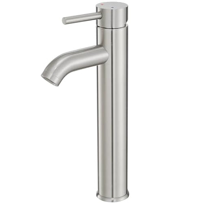 VOTON Vessel Sink Faucet Chrome Modern Tall Bathroom Faucets Single Handle One Hole Rv Vanity Lavatory Bathroom Sink Faucet - color: T-Brushed Nickel, size: Tall